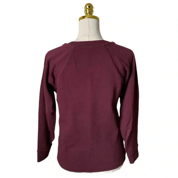 J CREW | Women’s Embellished Crewneck Sweater in 100% Cotton Wine Red Size S - Picture 4 of 8